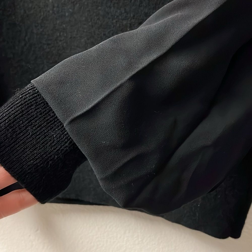 Club Monaco Quine‎ Black Chiffon Boat Neck Sweater XS -17” Pit to Pit - Picture 6 of 9